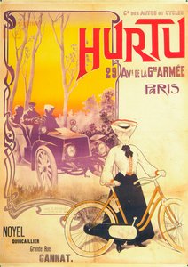 Publicité pour les voitures et bicyclettes Hurtu