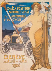 Publicité pour la deuxième exposition nationale suisse de voitures et de bicyclettes, Genève, 1906 - Unbekannt
