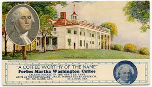Carte publicitaire pour le café Forbes Martha Washington