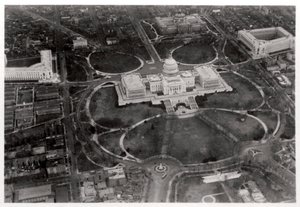 Vue aérienne du Capitole, Washington DC, USA, depuis un Zeppelin, 1928