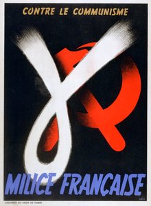 Contre le communisme, affiche pour la Milice française, 1943-1944