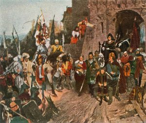 Agnes von Rosenberg rend le château de son père aux Hussites, 1426, 1936