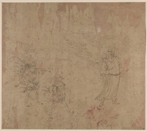 Album de thèmes taoïstes et bouddhistes : Procession de divinités taoïstes : Feuille 18, 1200s
