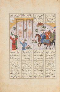 Alexandre exécute Janusiyar et Mahiyar, les tueurs de Darius, Folio de..., AH 887AD 1482