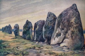 Alignements près de Carnac, Bretagne, France, vers 1920