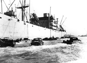 Véhicules amphibies américains, Le Havre, France, 1944