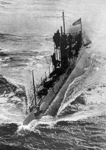 Sous-marin américain Préparation à pleine vitesse, Première Guerre mondiale, 1914-1918, vers 1920