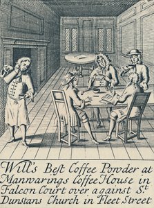 Une publicité pour Wills Coffee House vers 1700, 1944