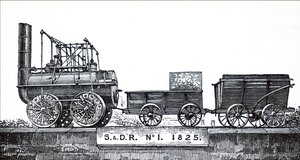 Une locomotive construite par George Stephenson