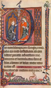 Une page illuminée du Psautier Vaux-Bardolf, vers 1310, 1937