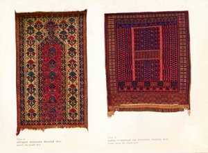 Tapis de prière antique de Boukhara et tapis de prière Sarik Turkoman ou Punjdeh, vers 1920 - Unbekannt