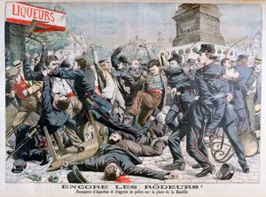 Criminels armés combattant la police, Place de la Bastille, Paris, 1904 - Unbekannt