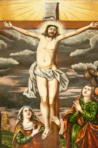 Église apostolique arménienne; fresque; scène du Nouveau Testament; la crucifixion de Jésus; Cathédrale Vank; Jolfa ou Nouvelle Julfa; Ispahan; Iran; Asie - Unbekannt