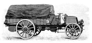 Camion militaire par Daimler, avec moteur 4 cylindres 12 ch, 1904