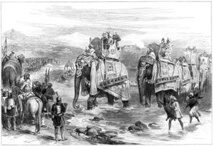 Arrivée du prince de Galles à Jummoo, Cachemire, 1876