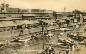 Ashar Creek et cafés, Bassora, vers 1918-1939