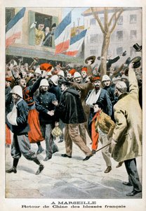 À Marseille, le retour des soldats français blessés de Chine, 1901