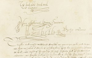 Lettre autographe de la reine Élisabeth I à Marie, reine d
