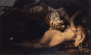 Bacchante jouant avec un tigre