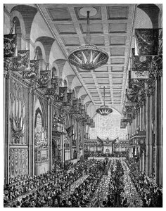 Banquet dans la Grande Salle pour la reine Victoria, Guildhall, Londres, novembre 1837, 1886