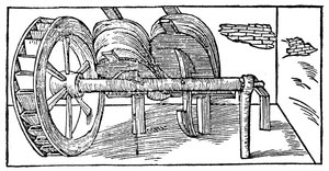 Soufflets actionnés par un arbre à cames alimenté par une roue à eau, 1540 - Unbekannt