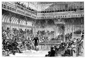 Benjamin Disraeli présentant son projet de réforme à la Chambre des communes, c1867 - Unbekannt