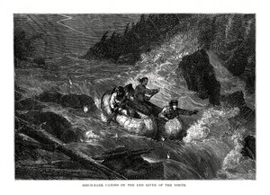 Canoës en écorce de bouleau sur la rivière Rouge du Nord, États-Unis, 1877 - Unbekannt