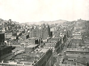 Vue aérienne depuis la tour du Chronicle Building, San Francisco, USA