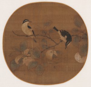 Oiseaux sur une branche de pêcher, 12e siècle - Unbekannt