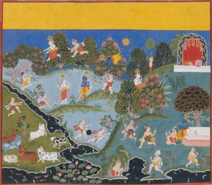 Colin-maillard de Bhagavata Purana, histoires anciennes de Lord Vishnu