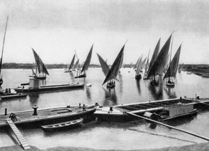 Bateaux sur le Nil, Le Caire, Égypte, vers les années 1920