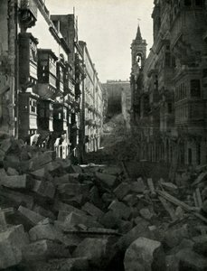 Dégâts de bombes dans une rue maltaise, Seconde Guerre mondiale, 1942-1944 - Unbekannt