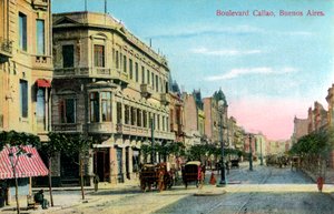 Boulevard Callao, Buenos Aires, Argentine, fin du 19e ou début du 20e siècle