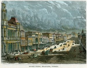 Rue Bourke, Melbourne, Victoria, Australie, vers 1880