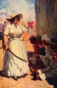 Bridget Widdowson en garde à Cawnpore, 1857, vers 1912