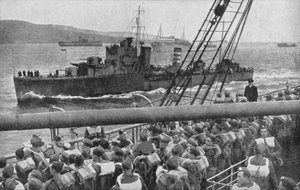 Troupes britanniques débarquant en Norvège, 1940