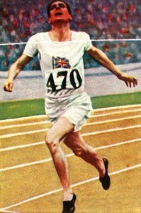 Athlète britannique Douglas Lowe remportant les 800 mètres en athlétisme, 1928
