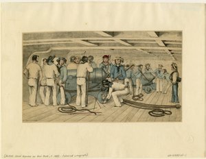 Artilleurs navals britanniques sur le pont des canons, c. 1850 - Unbekannt