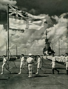 Marins britanniques sur le pont d