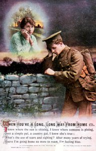 Soldat britannique rêvant de sa bien-aimée au pays, Première Guerre mondiale, 1914-1918