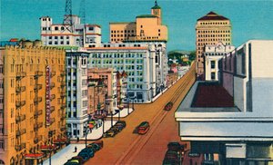 Broadway. San Diego, Californie, vers 1941
