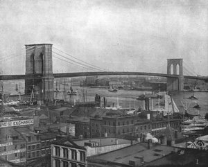 Pont de Brooklyn, New York, États-Unis, vers 1900