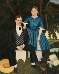 Frère et sœur, vers 1845
