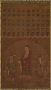 Bouddha Amitabha avec Deux Bodhisattvas Attendants, années 1200 - Unbekannt