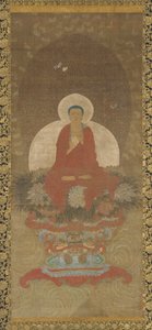 Bouddha en trône sur un tapis de Kusa - Unbekannt