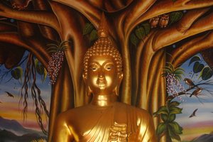 Statue de Bouddha à Wat Dab Phai, Chiang Mai, Thaïlande
