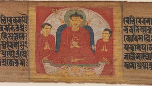 Bouddha avec ses mains levées en Dharmacakra Mudra, vers 1090 - Unbekannt