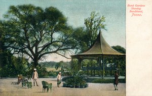 Jardins de Bund montrant le kiosque à musique, Poona, vers 1900