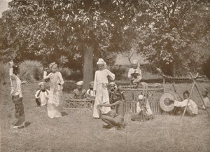Musiciens birmans et danseurs Pwe, 1900
