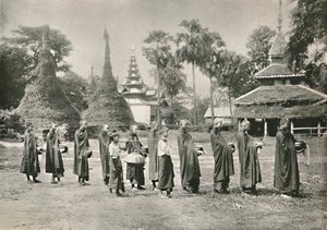 Phoongyies birmans collectant des aumônes, 1900 - Unbekannt